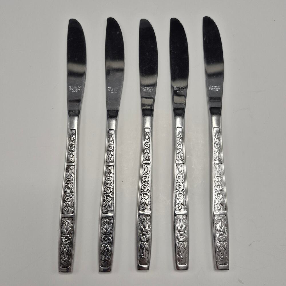 Imperial International IMI57 Floral Stainless Japan - One Set of 5 Dinner Knives